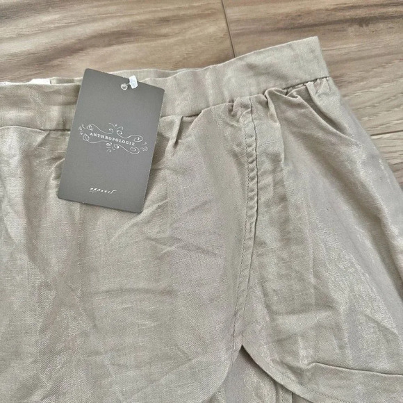 EDME & ESYLLTE x ANTHROPOLOGIE | NWT Linen Gilded Lily Skirt Beige Metallic | 14 - Picture 4 of 9